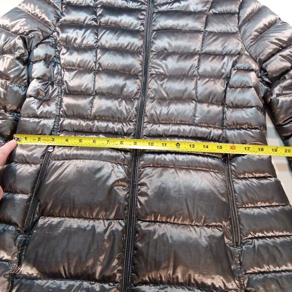 Calvin Klein Packable Down Puffer Coat Women’s XL Metallic Hooded Jacket - Picture 3 of 7